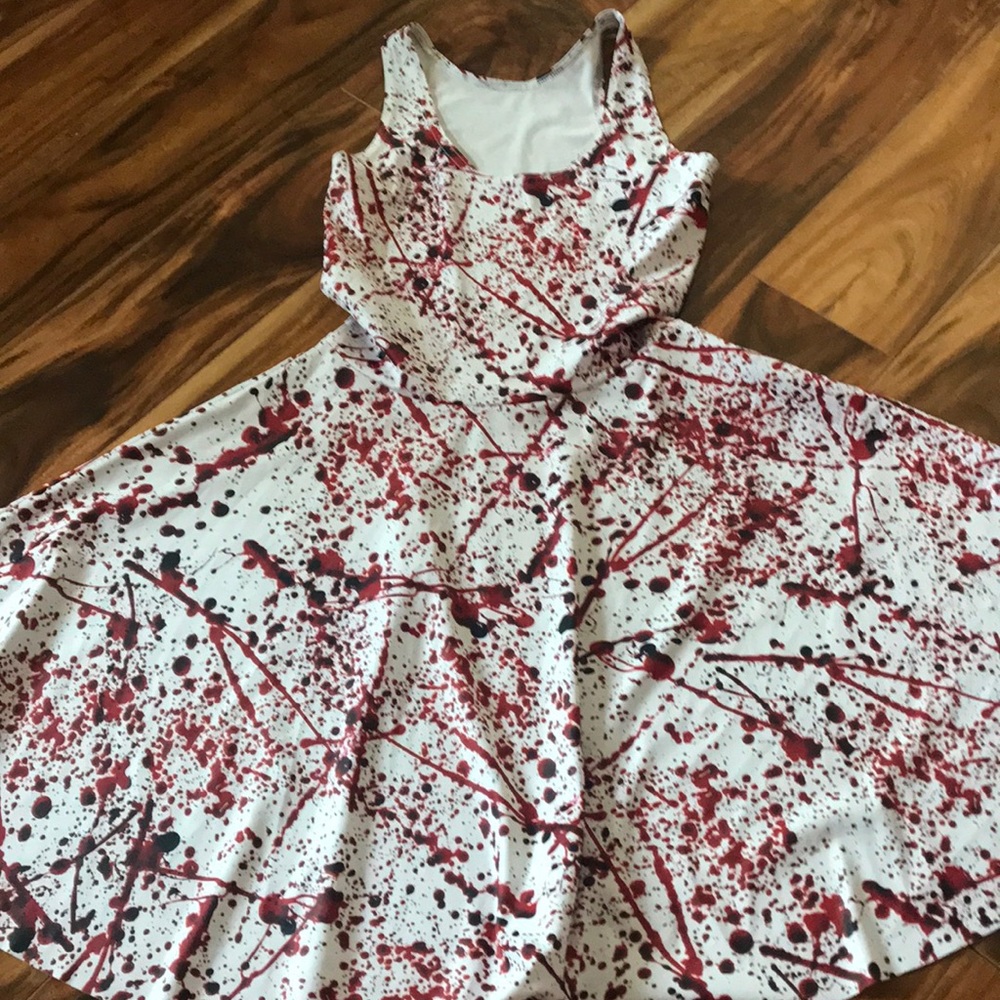 Blackmilk Blood Splatter Rev Skater Dress S